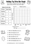 Holiday Toy Drive Bar Graph printable worksheet