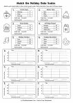 Match the Holiday Data Scales printable worksheet