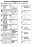 Match The Missing Holiday Information printable worksheet