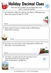 Grade 5 decimal thousandths holiday place value problems