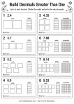 Grade 4 decimal models greater than one worksheet