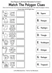 Match The Polygon Clues printable worksheet