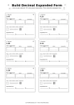 Grade 4 decimal expanded form place value boxes