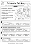 Fall story sequencing worksheet about Maya and Grandpa walking to the park