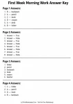 First week of school morning work answer key