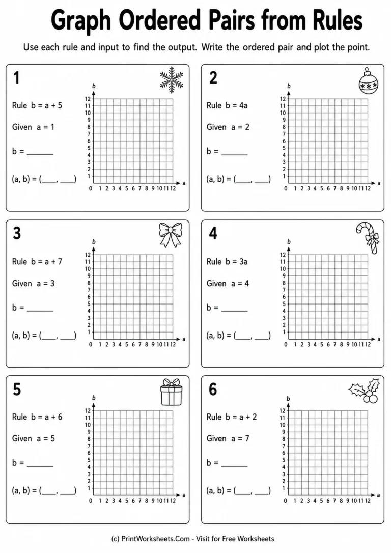 Graph Ordered Pairs from Rules printable worksheet