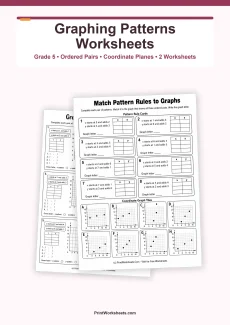 Data and Graphing Worksheet - Graphing Patterns on Coordinate Planes Worksheets for Grade 5 | Free Printable