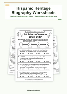 Hispanic Heritage Month Worksheets Worksheet - Hispanic Heritage Month Biography Worksheets for Grades 3-5 | Free Printable