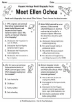 Ellen Ochoa Hispanic Heritage Month biography worksheet for Grades 3-5