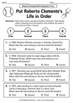 Roberto Clemente life timeline biography worksheet for Grades 3-5
