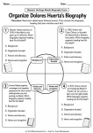 Dolores Huerta biography organizer worksheet for Hispanic Heritage Month