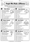 People Who Made a Difference printable worksheet