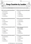 Group Countries by Location printable worksheet