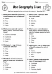 Use Geography Clues printable worksheet