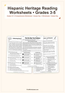 Hispanic Heritage Month Worksheets Worksheet - Hispanic Heritage Month Reading Comprehension Passages for Grades 3-5 | Free Printable