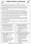 Follow the Events and Reasons printable worksheet