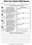 Hispanic Heritage Month opinion writing prompts worksheet with reasons organizer