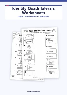 Geometry Worksheets Worksheet - Identify Quadrilaterals Worksheets for Grade 3 | Free Printable