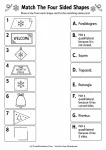 Match The Four Sided Shapes printable worksheet