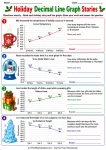 Holiday Decimal Line Graph Stories printable worksheet