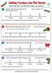 Holiday Fraction Line Plot Stories printable worksheet