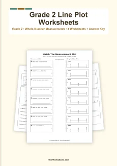 Data and Graphing Worksheet - Line Plots with Whole Number Measurements Worksheets for Grade 2 | Free Printable