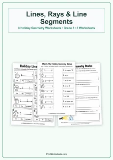 Geometry Worksheets Worksheet - Lines, Rays and Line Segments Worksheets for Grade 3 | Free Printable