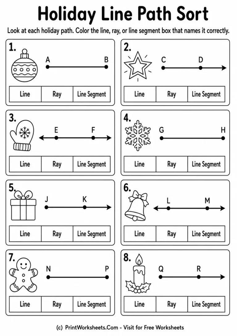 Holiday Line Path Sort Holiday Line Path Sort printable worksheet
