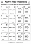 Match the Holiday Data Summaries printable worksheet
