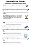 Decimal number line story problems for Grade 4