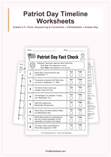 Patriot Day Worksheet - Patriot Day Facts and Timeline Worksheets for Grades 4-5 | Free Printable