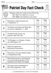Patriot Day fact check True or False worksheet for Grades 4-5