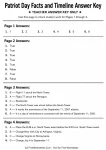 Patriot Day facts and timeline teacher answer key for worksheet pages 1 through 4