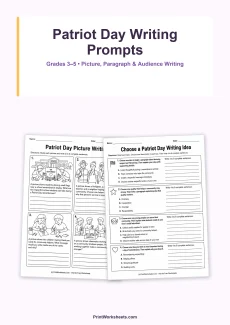 Patriot Day Worksheet - Patriot Day Writing Prompts for Grades 3-5 | Free Printable