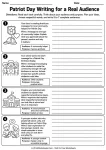 Patriot Day writing for a real audience worksheet with four audience and purpose writing tasks