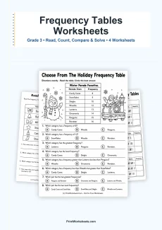 Data and Graphing Worksheet - Read and Make Frequency Tables Worksheets for Grade 3 | Free Printable