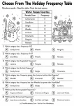 Choose From The Holiday Frequency Table printable worksheet
