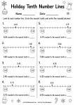 Grade 4 decimal rounding number lines to nearest tenth