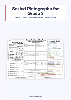 Data and Graphing Worksheet - Scaled Pictographs Worksheets for Grade 3 | Free Printable