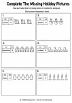 Complete The Missing Holiday Pictures printable worksheet