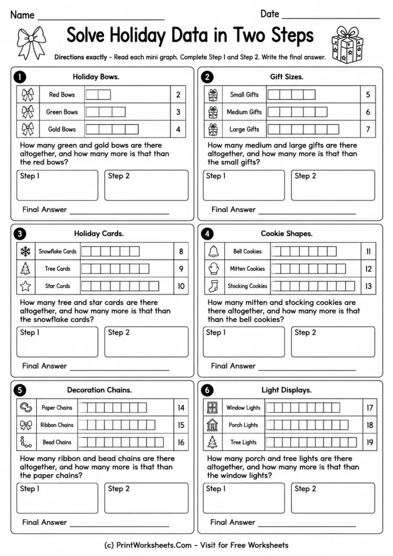 Solve Holiday Data in Two Steps Solve Holiday Data in Two Steps printable worksheet