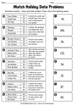 Match Holiday Data Problems printable worksheet
