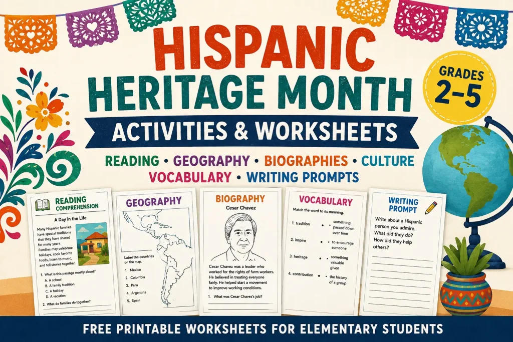 Free Hispanic Heritage Month Worksheets