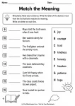 Match the Meaning printable worksheet