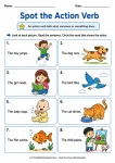 Spot the Action Verb printable worksheet
