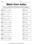 Match Each Action printable worksheet