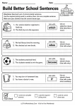 Build Better School Sentences printable worksheet