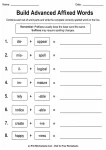 Build Advanced Affixed Words printable worksheet