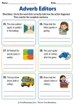 Adverb Editors printable worksheet