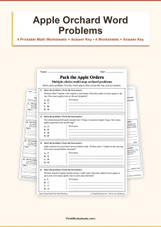 Word Problems Worksheet - Apple Orchard Multi-Step Word Problems Worksheets – Free Printable PDF | Free Printable